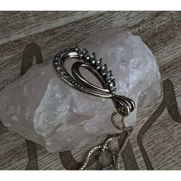 Ross Simons 925 Sterling Gold Vermeil White Topaz & Diamond 18" Necklace 4.5 gms - Picture 9 of 16